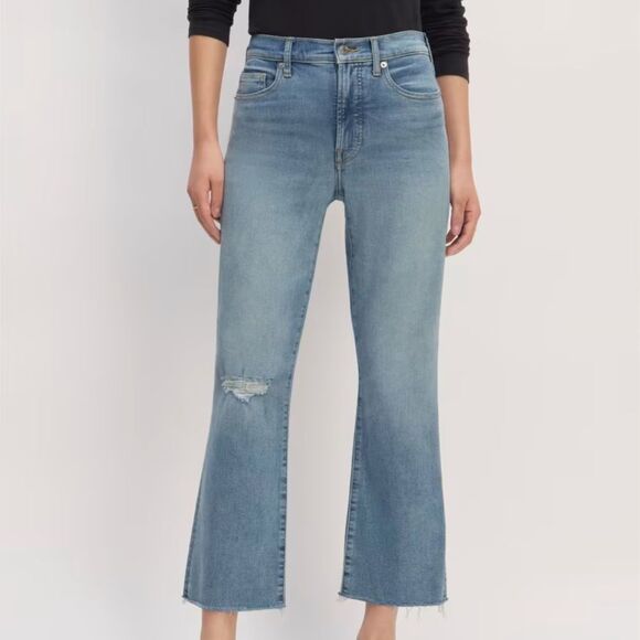Everlane Women’s The Kick Bootcut distressed medium wash Jean size 30 NWT! - Picture 9 of 13